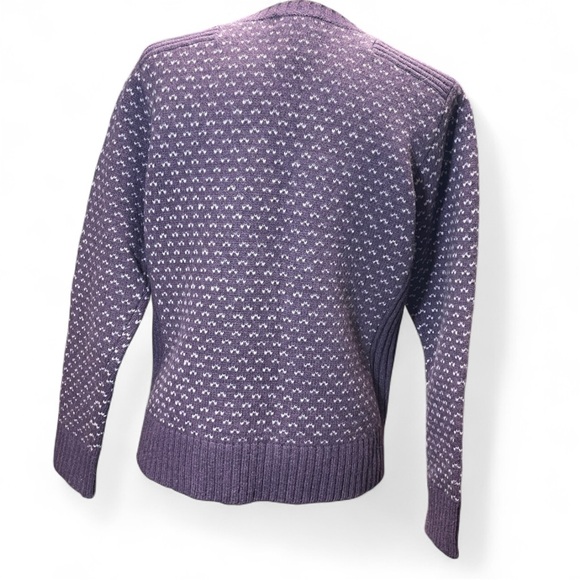 L.L. Bean women's purple classic lambswool birdseye knit sweater size M - Picture 4 of 11